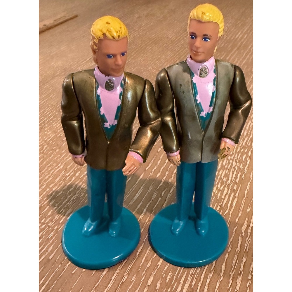 Lot of 2 McDonald's Barbie Friends Locket Surprise Ken Happy Meal Toy 1994